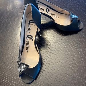 Sexy Black Open-Toe Pumps by Lady Couture - Size 8 1/2